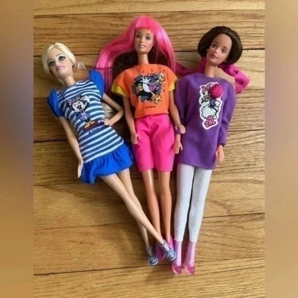 Barbie Other - Vintage Barbie Dolls with Disney and Mickey Outfits​